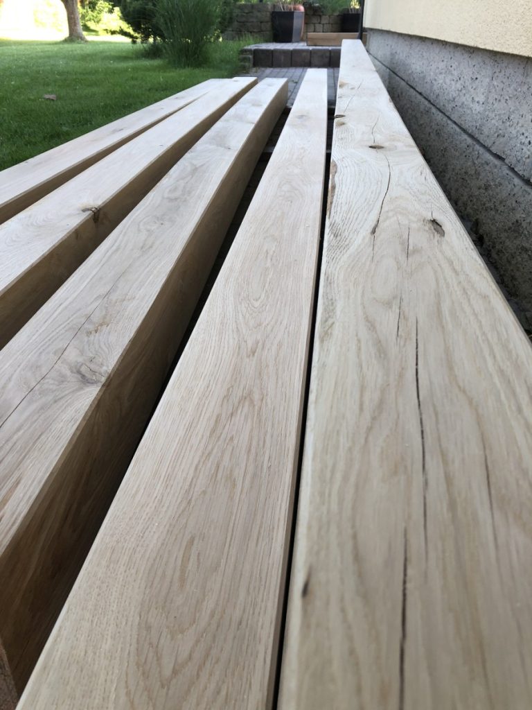 Stavba dubové pergoly - hodinový manžel